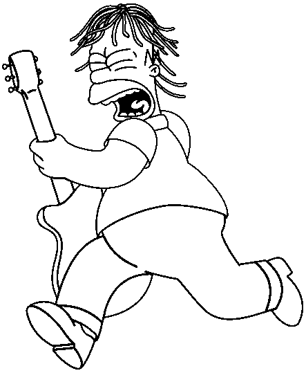 Homer with a guitar