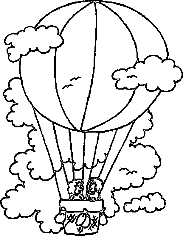 hot air balloon in the sky and clouds