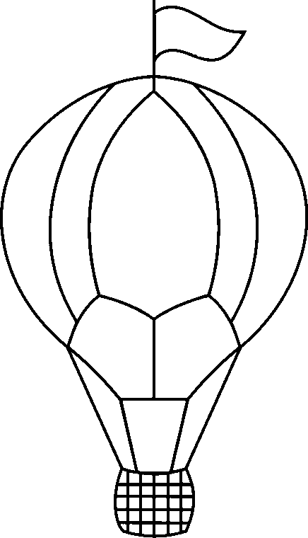 hot air balloon with a flag