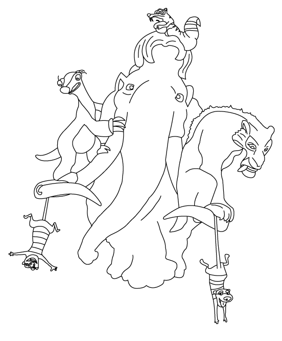 ice age diego coloring pages