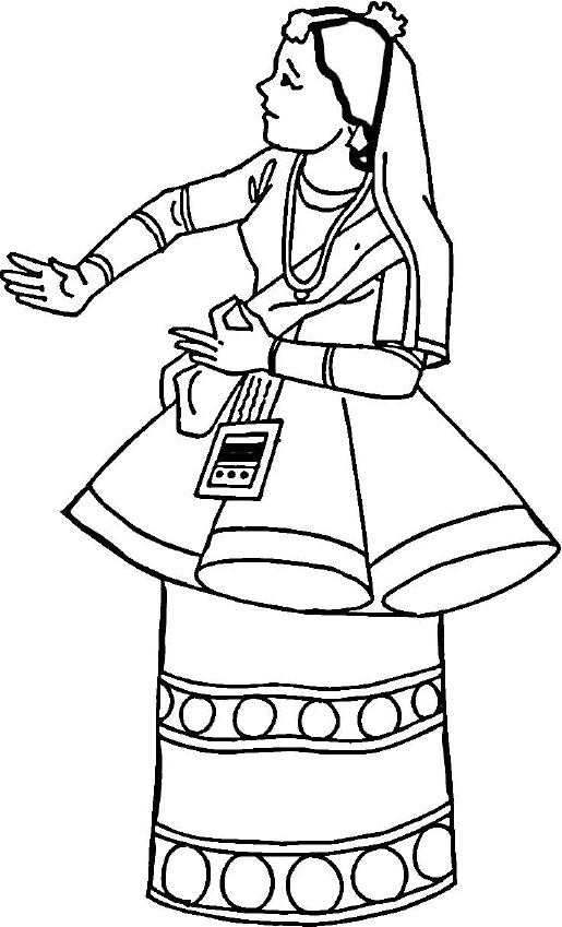 Coloring Indian clothing picture