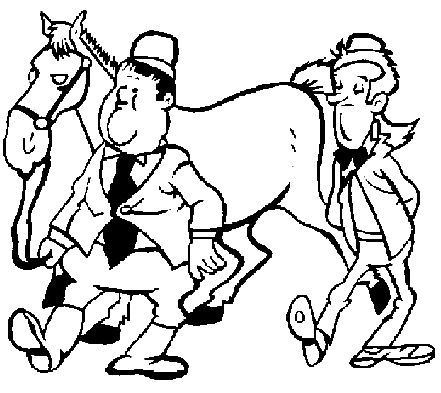 Hardy and Laurel with a horse
