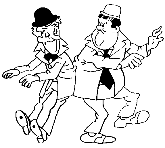 Laurel and Hardy are dancing