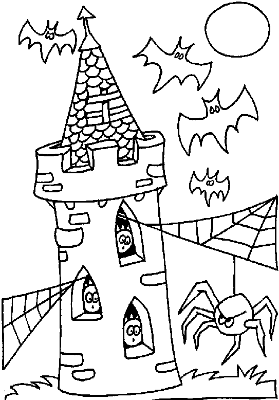 tower hanuted by bats and ghosts with spider
