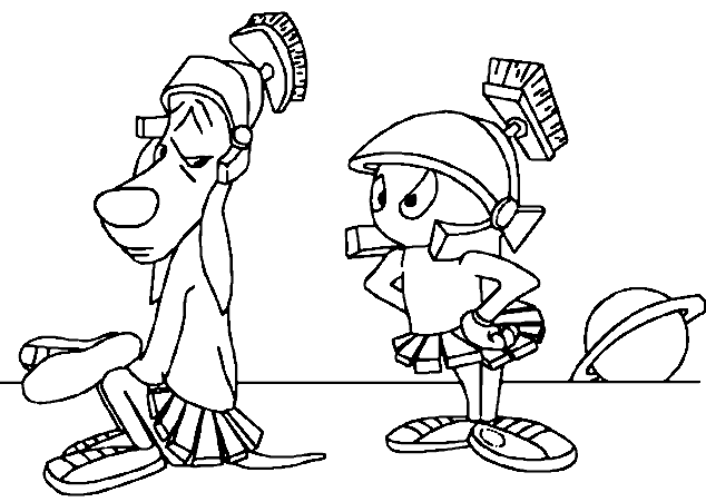 Marvin The Martian And K9 Drawing