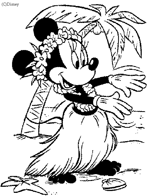 Minnie is dancing at the beach