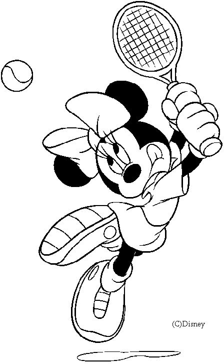 Minnie plays tennis