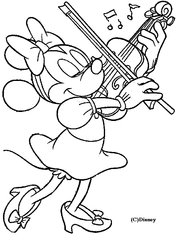 Minnie plays the violin