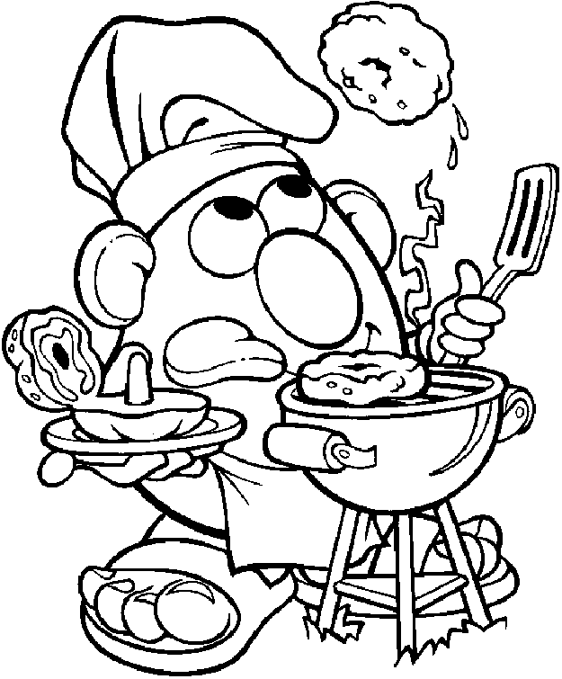 Mr Potato Head cooks