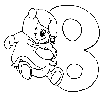 digit (8) eight with Winnie the Pooh