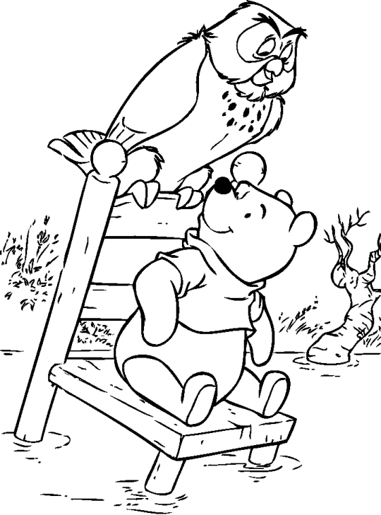 Owl with Winnie on a chair