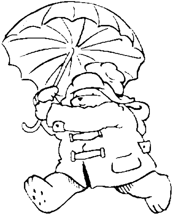 Paddington with umbrella