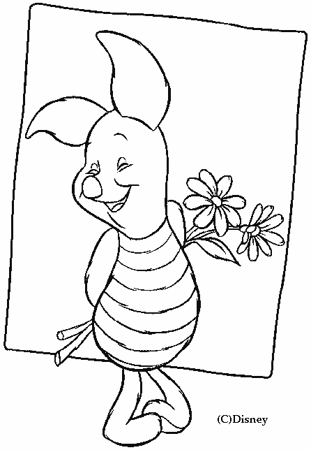Piglet with flowers