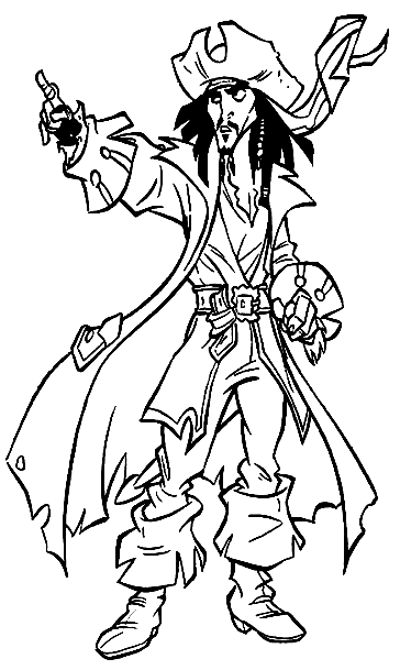 Coloring Captain Jack Sparrow picture Coloring Captain Jack Sparrow picture