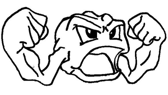 Pokemon Geodude Coloring Page Sketch Coloring Page