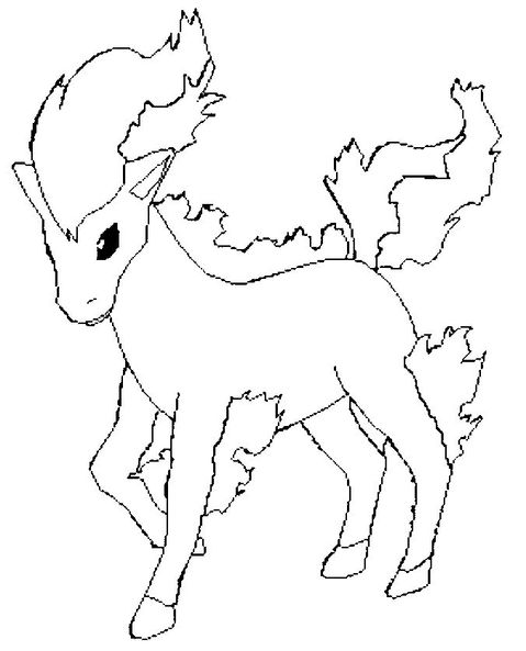 coloring picture of Ponyta pokemon 77