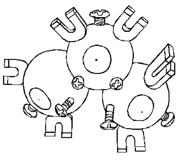 coloring picture of Magneton pokemon 82