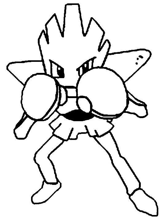 coloring picture of Hitmonchan pokemon 107