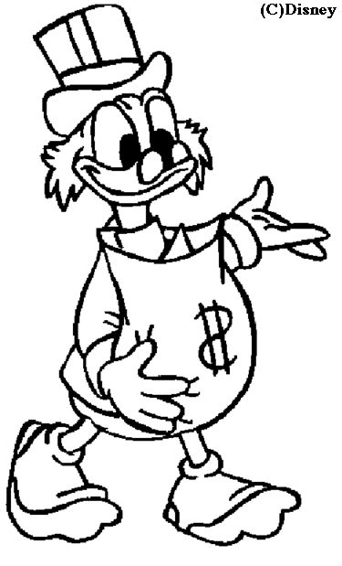 Uncle Scrooge with a dollar bag