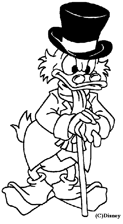 Uncle Scrooge with his cane
