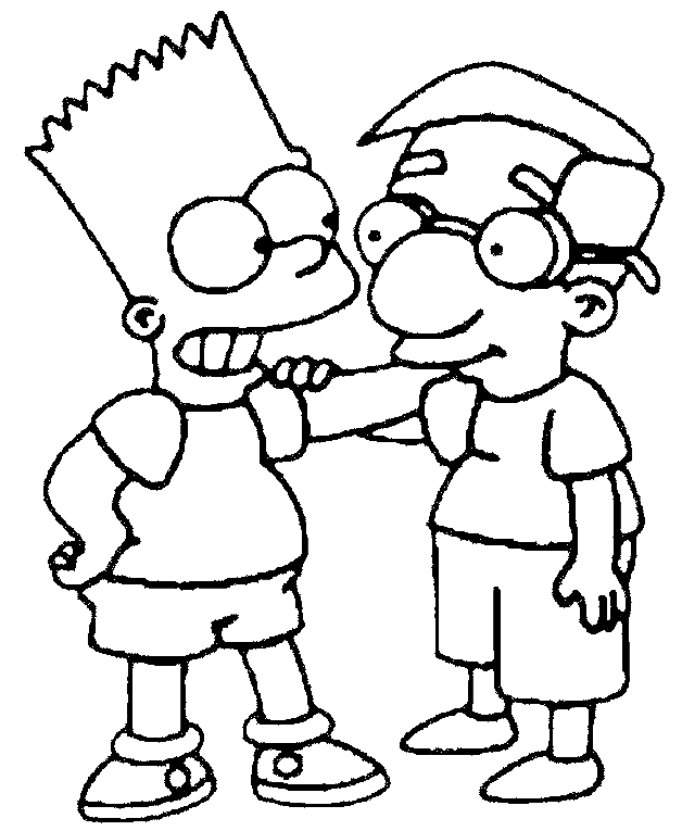 Bart and his friend Milhouse