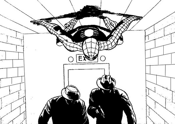 Spiderman and two thieves