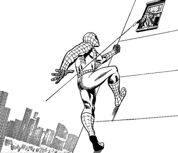 Spiderman climbs