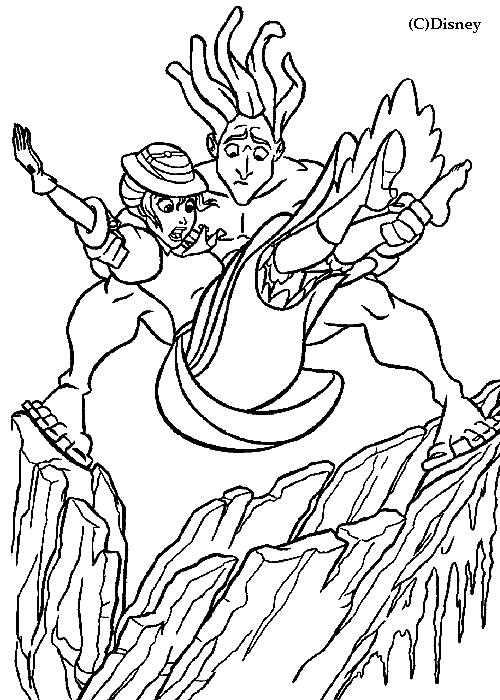 coloring picture of Tarzan and Jane
