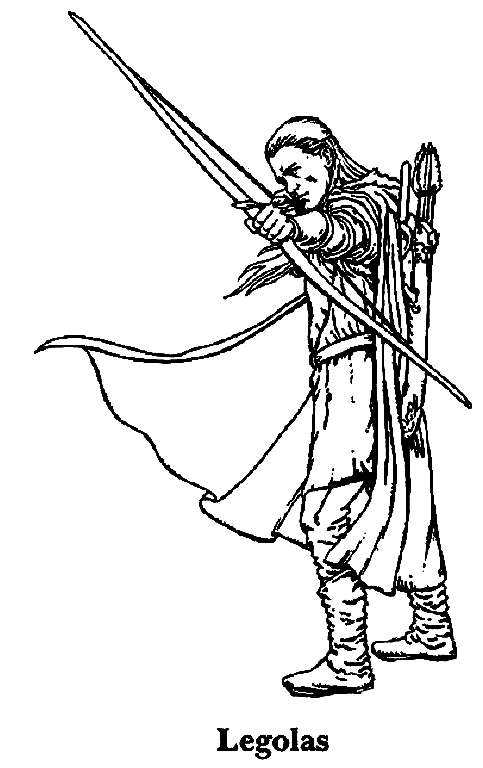 Elf Legolas with his bow and arrows