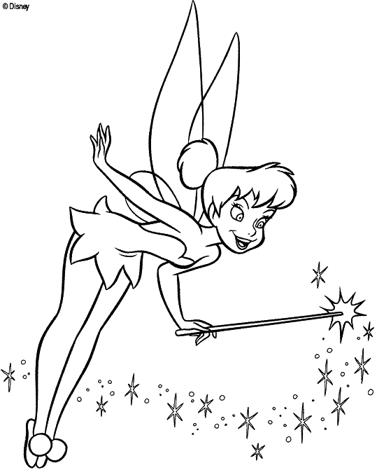 Tinker Bell is sending some magic powder with its rod