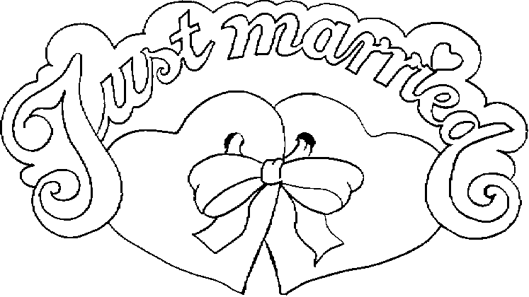 just married with hearts