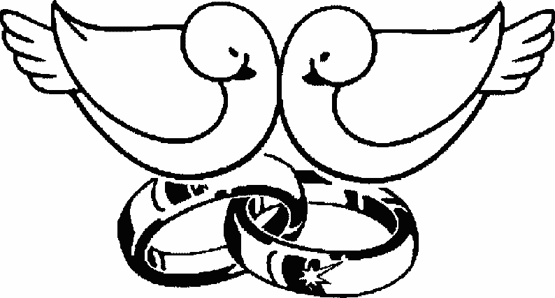 two wedding ring with two birds