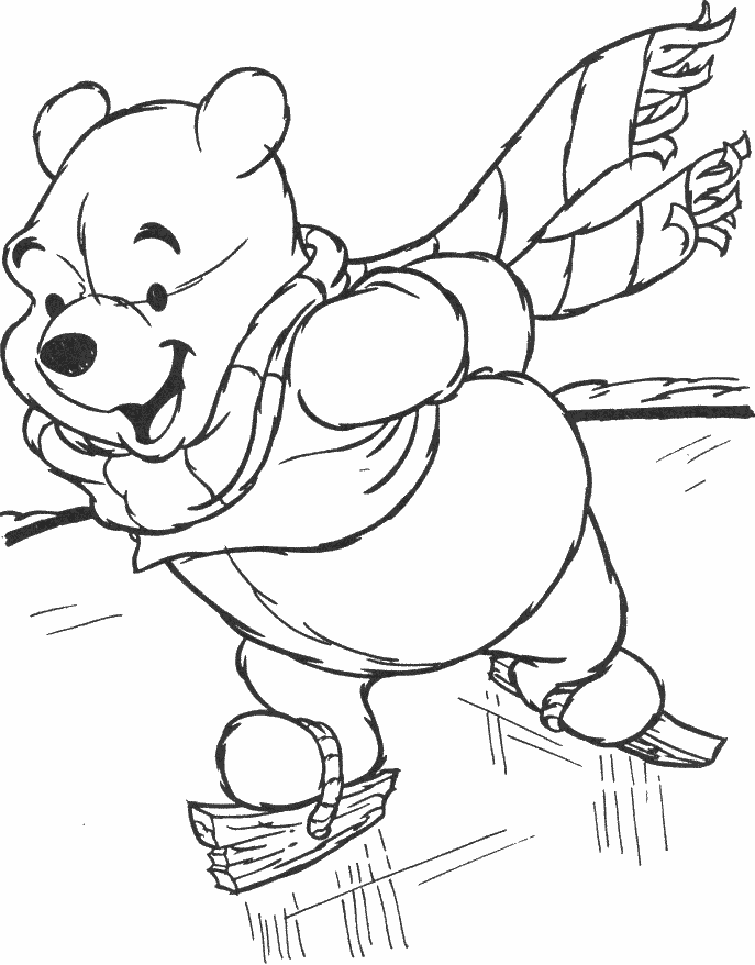 Winnie does ice skating