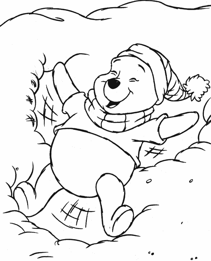 Winnie the pooh in snow