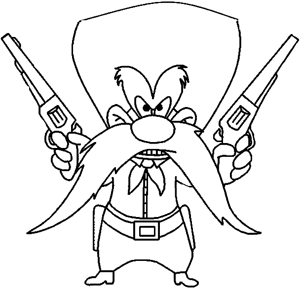 Yosemite Sam with two guns