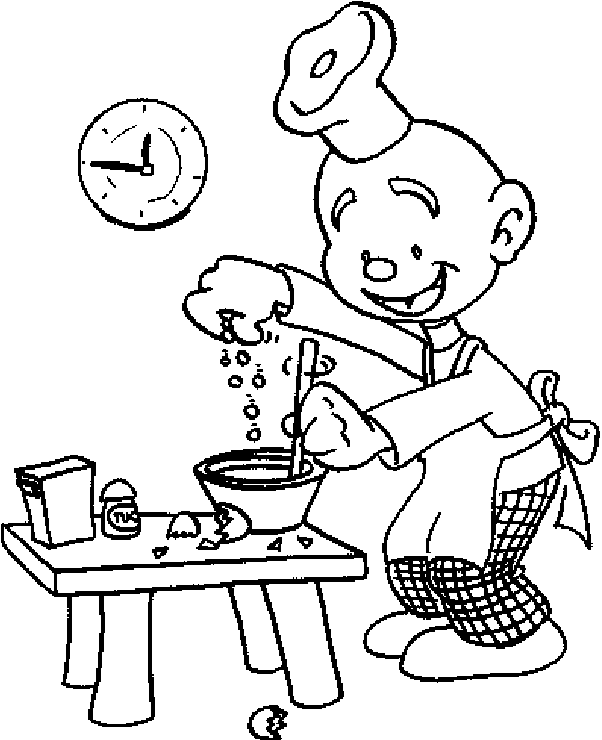 The baker prepares bread dough