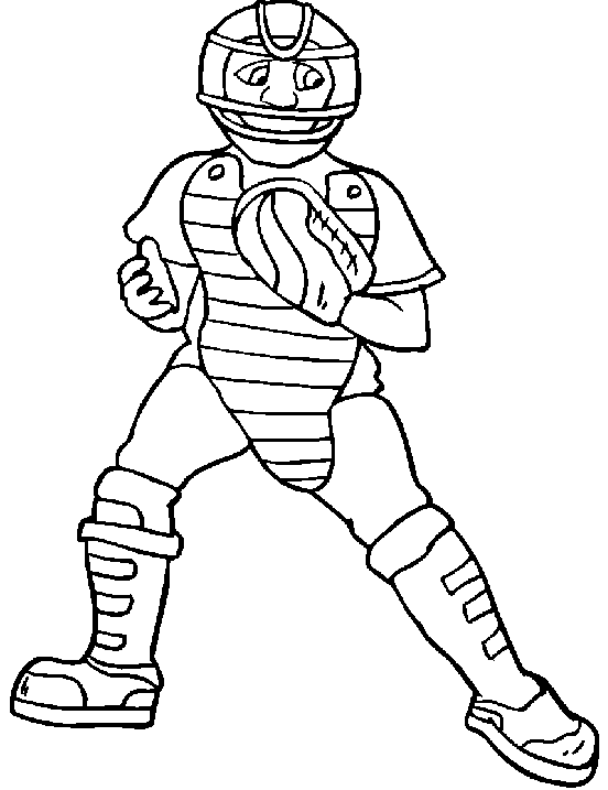 a catcher with his protections of baseball
