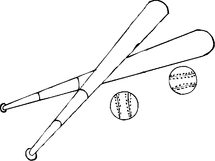 two baseball bats and two balls of baseball