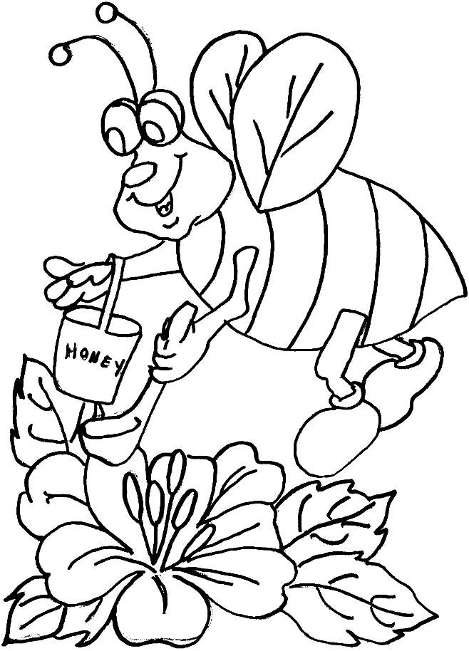 bee collects honey from a flower