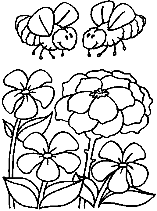two bees with flowers
