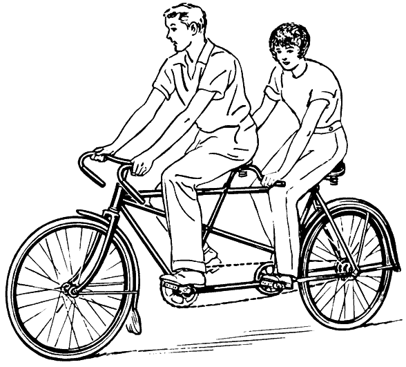 a couple on a tandem