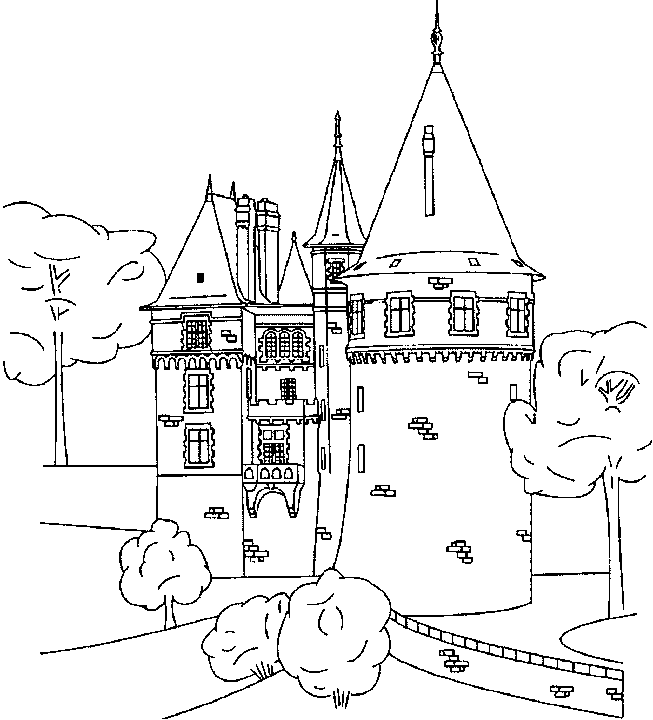 castle with trees