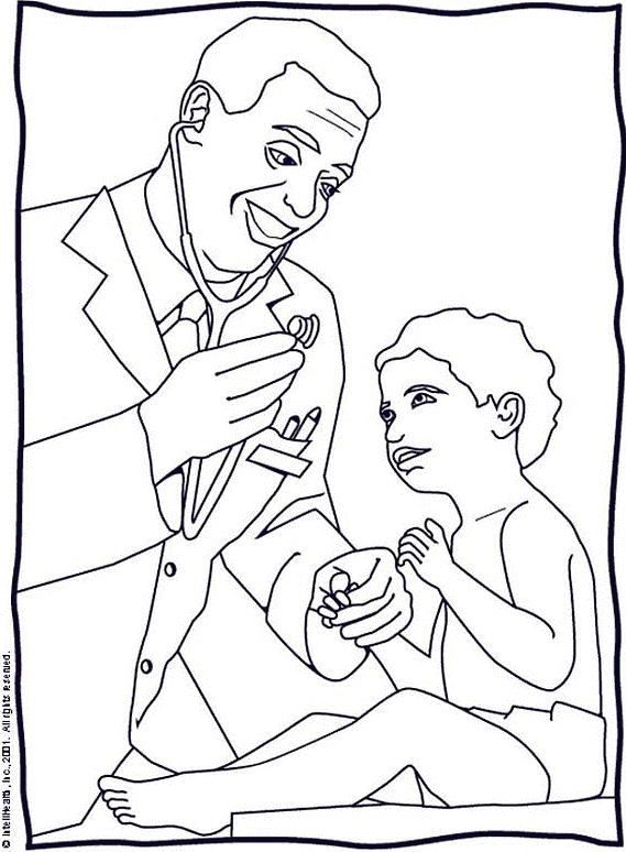 doctor examines the kid