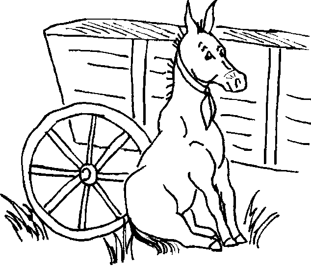 donkey with a cart