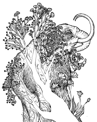 Mammoth and tree