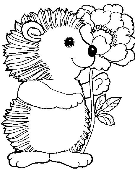 hedgehog with a flower