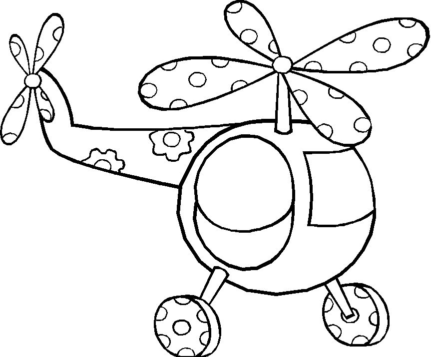 helicopter with flowers and dots