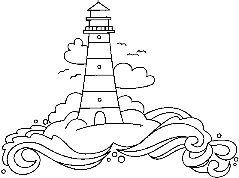 lighthouse in the middle of the sea