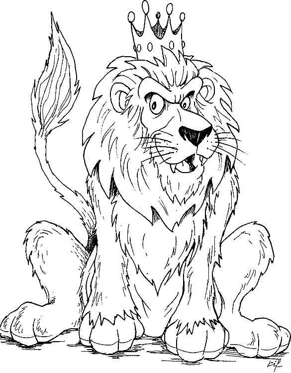 a lion with its crown on its head