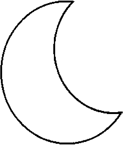 drawing of a moon s crescent